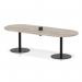 Italia Volta 2400mm Poseur Boardroom Table With Pop-up Power Module Grey Oak Top 720mm High Black Leg ITL1170