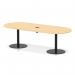 Italia Volta 2400mm Poseur Boardroom Table With Pop-up Power Module Maple Top 720mm High Black Leg ITL1171