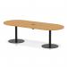 Italia Volta 2400mm Poseur Boardroom Table With Pop-up Power Module Oak Top 720mm High Black Leg ITL1172