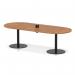 Italia Volta 2400mm Poseur Boardroom Table With Pop-up Power Module Walnut Top 720mm High Black Leg ITL1173
