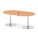 Italia Volta 1800mm Poseur Boardroom Table With Pop-up Power Module Beech Top 720mm High Silver Leg ITL1176
