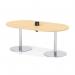 Italia Volta 1800mm Poseur Boardroom Table With Pop-up Power Module Maple Top 720mm High Silver Leg ITL1178