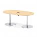 Italia Volta 1800mm Poseur Boardroom Table With Pop-up Power Module Maple Top 720mm High Silver Leg ITL1178