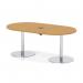 Italia Volta 1800mm Poseur Boardroom Table With Pop-up Power Module Oak Top 720mm High Silver Leg ITL1179
