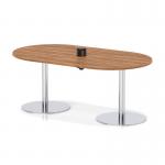 Italia Volta 1800mm Poseur Boardroom Table With Pop-up Power Module Walnut Top 720mm High Silver Leg ITL1180