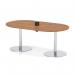 Italia Volta 1800mm Poseur Boardroom Table With Pop-up Power Module Walnut Top 720mm High Silver Leg ITL1180