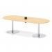 Italia Volta 2400mm Poseur Boardroom Table With Pop-up Power Module Maple Top 720mm High Silver Leg ITL1185