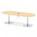 Italia Volta 2400mm Poseur Boardroom Table With Pop-up Power Module Maple Top 720mm High Silver Leg ITL1185