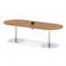 Italia Volta 2400mm Poseur Boardroom Table With Pop-up Power Module Walnut Top 720mm High Silver Leg ITL1187