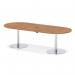 Italia Volta 2400mm Poseur Boardroom Table With Pop-up Power Module Walnut Top 720mm High Silver Leg ITL1187