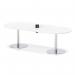 Italia Volta 2400mm Poseur Boardroom Table With Pop-up Power Module White Top 720mm High Silver Leg ITL1188