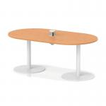 Italia Volta 1800mm Poseur Boardroom Table With Pop-up Power Module Beech Top 720mm High White Leg ITL1190