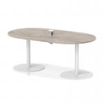 Italia Volta 1800mm Poseur Boardroom Table With Pop-up Power Module Grey Oak Top 720mm High White Leg ITL1191