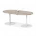 Italia Volta 1800mm Poseur Boardroom Table With Pop-up Power Module Grey Oak Top 720mm High White Leg ITL1191