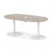 Italia Volta 1800mm Poseur Boardroom Table With Pop-up Power Module Grey Oak Top 720mm High White Leg ITL1191