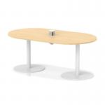 Italia Volta 1800mm Poseur Boardroom Table With Pop-up Power Module Maple Top 720mm High White Leg ITL1192