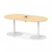 Italia Volta 1800mm Poseur Boardroom Table With Pop-up Power Module Maple Top 720mm High White Leg ITL1192