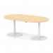 Italia Volta 1800mm Poseur Boardroom Table With Pop-up Power Module Maple Top 720mm High White Leg ITL1192