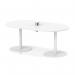 Italia Volta 1800mm Poseur Boardroom Table With Pop-up Power Module White Top 720mm High White Leg ITL1195