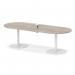Italia Volta 2400mm Poseur Boardroom Table With Pop-up Power Module Grey Oak Top 720mm High White Leg ITL1198