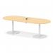 Italia Volta 2400mm Poseur Boardroom Table With Pop-up Power Module Maple Top 720mm High White Leg ITL1199