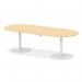 Italia Volta 2400mm Poseur Boardroom Table With Pop-up Power Module Maple Top 720mm High White Leg ITL1199