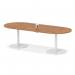 Italia Volta 2400mm Poseur Boardroom Table With Pop-up Power Module Walnut Top 720mm High White Leg ITL1201