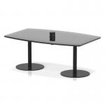Italia Volta 1800mm Poseur High Gloss Table With Pop-up Power Module Black Top 725mm High Black Leg ITL1204