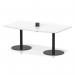 Italia Volta 1800mm Poseur High Gloss Table With Pop-up Power Module White Top 725mm High Black Leg ITL1205