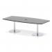 Italia Volta 2400mm Poseur High Gloss Table With Pop-up Power Module Black Top 725mm High Silver Leg ITL1210