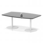 Italia Volta 1800mm Poseur High Gloss Table With Pop-up Power Module Black Top 725mm High White Leg ITL1212