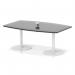 Italia Volta 1800mm Poseur High Gloss Table With Pop-up Power Module Black Top 725mm High White Leg ITL1212