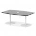 Italia Volta 1800mm Poseur High Gloss Table With Pop-up Power Module Black Top 725mm High White Leg ITL1212