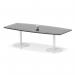 Italia Volta 2400mm Poseur High Gloss Table With Pop-up Power Module Black Top 725mm High White Leg ITL1214