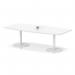 Italia Volta 2400mm Poseur High Gloss Table With Pop-up Power Module White Top 725mm High White Leg ITL1215