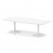 Italia Volta 2400mm Poseur High Gloss Table With Pop-up Power Module White Top 725mm High White Leg ITL1215