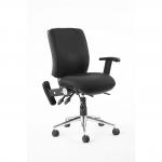 Chiro Medium Back Task Operators Chair Black With Height Adjustable And Folding Arms KC0003