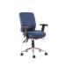 Chiro Medium Back Task Operators Chair Blue With Height Adjustable And Folding Arms KC0004