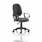 Eclipse I Lever Task Operator Chair Black With Loop Arms KC0014