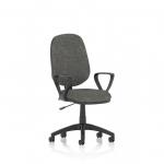 The Dynamic General Desk Chairs Eclipse Plus I Lever Task Operator Chair is a sleek and modern addition to any workspace. With loop arms and a charcoal color, this chair exudes a professional yet stylish vibe. The high-quality design and comfort make for an inviting and functional office environment.