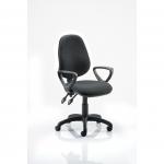 Eclipse II Lever Task Operator Chair Charcoal With Loop Arms KC0024