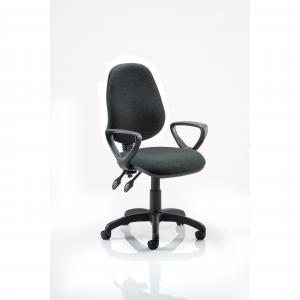 Eclipse Plus II Lever Task Operator Chair With Loop Arms Charcoal