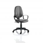 Eclipse Plus II Lever Task Operator Chair Black Bonded Leather With Loop Arms KC0025