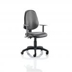 Eclipse Plus II Lever Task Operator Chair Black Bonded Leather With Height Adjustable Arms KC0030