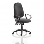 Eclipse XL Lever Task Operator Chair Charcoal With Loop Arms KC0034