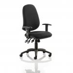 Eclipse Plus XL Lever Task Operator Chair Black With Height Adjustable Arms KC0035
