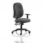 Eclipse XL Lever Task Operator Chair Charcoal With Height Adjustable Arms KC0037