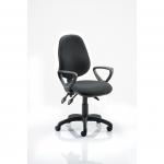 Eclipse III Lever Task Operator Chair Charcoal With Loop Arms KC0040