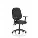 Eclipse Plus III Lever Task Operator Chair With Height Adjustable Arms Black Bonded Leather KC0046