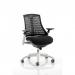 Flex Task Operator Chair White Frame Black Fabric Seat Black Back KC0055